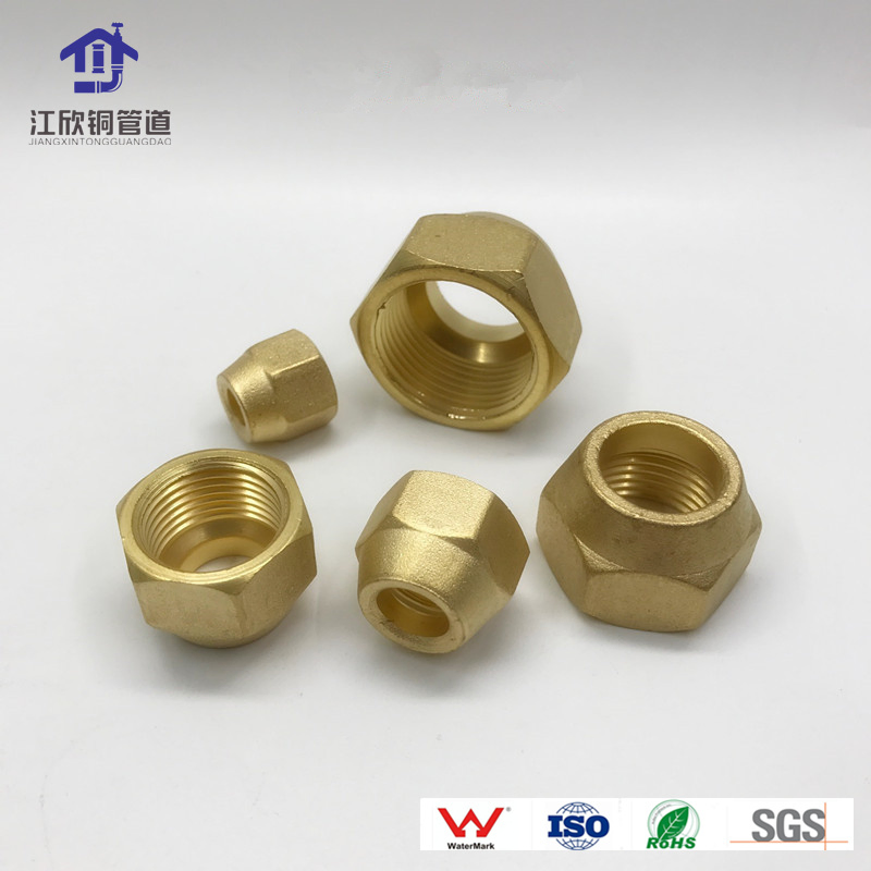 Refrigeration Brass Nut Air Conditioner Pipe Parts Brass Connection