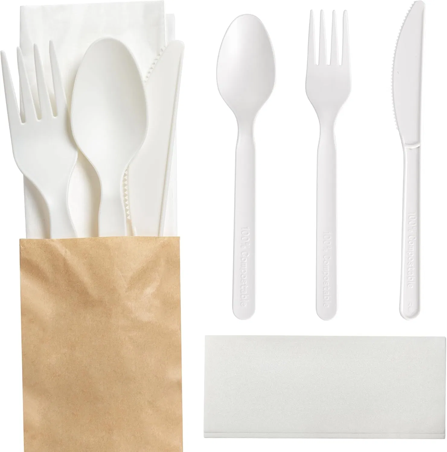 OEM ODM Customized Biodegradable Eco-Friendly Disposable Cutlery Tableware Set