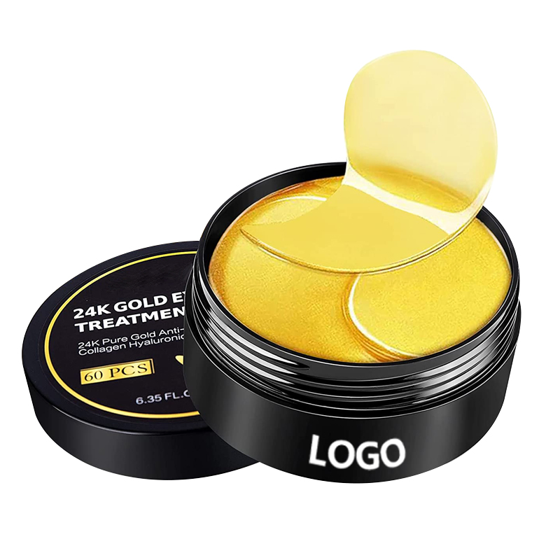 Factory Price Custom Crystal Eye Mask 24K Gold Collagen Gel Eye Pads Deep Hydration Reducing Dark Circles Hydroge Under Eye Patch