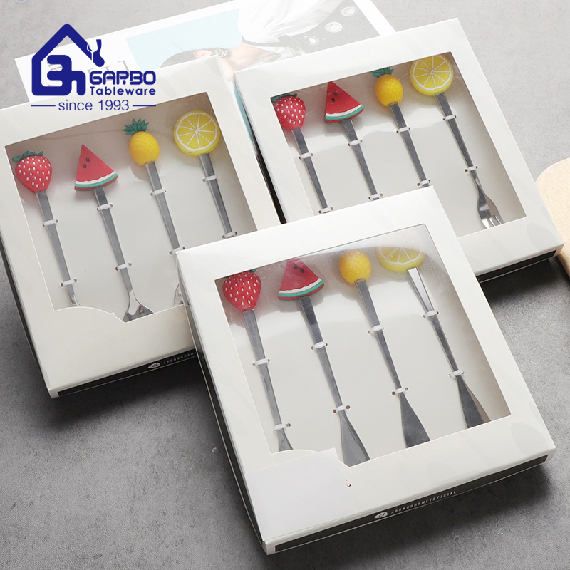 Watermelon Lemon Pineapple Strawberry Shape Fork and Spoon Set