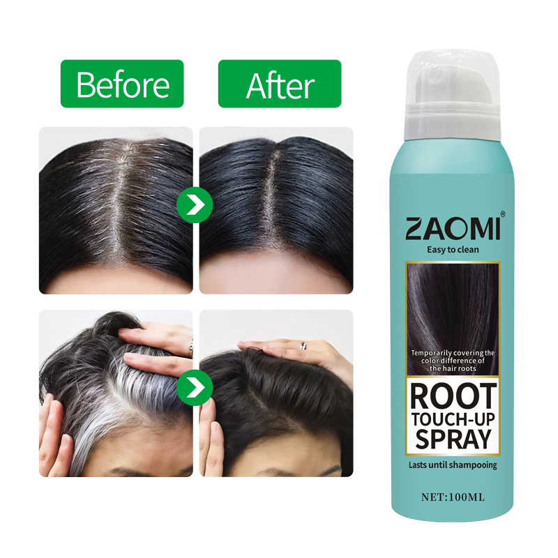 Temporary Hair Color Spray for Gray Coverage Root Touch-up Spray Black Hair Spray