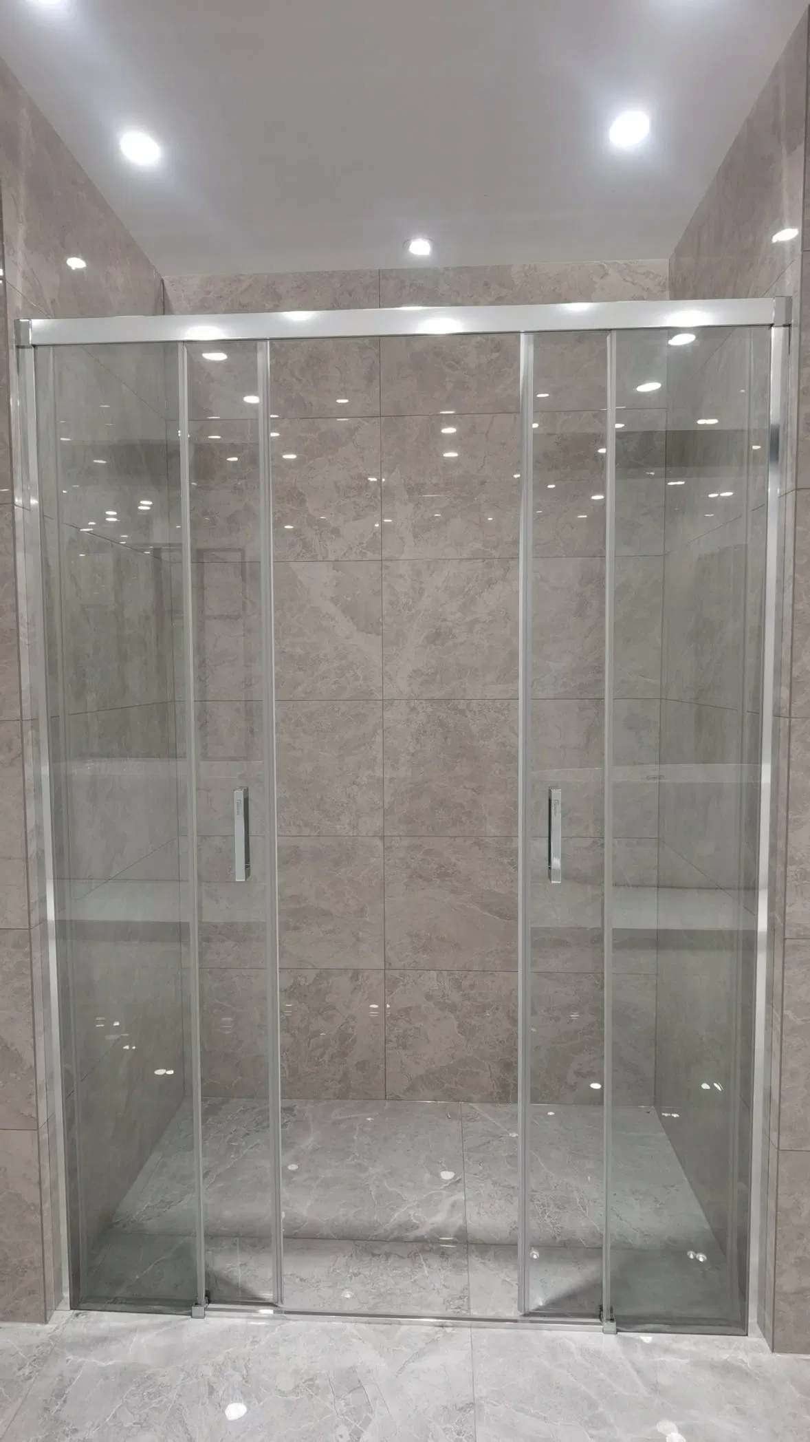 Sleek Chrome Sliding Door Shower Enclosure for Luxury Bathroom Designs
