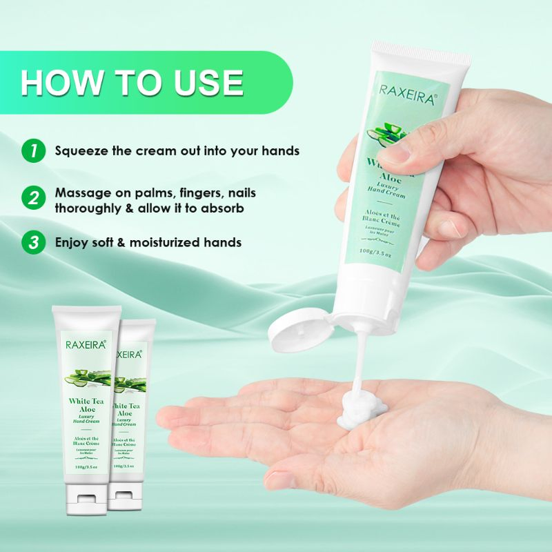 Factory Wholesale Private Label Organic Moisturizing White Tea Extract & Aloe Vera Hand Cream