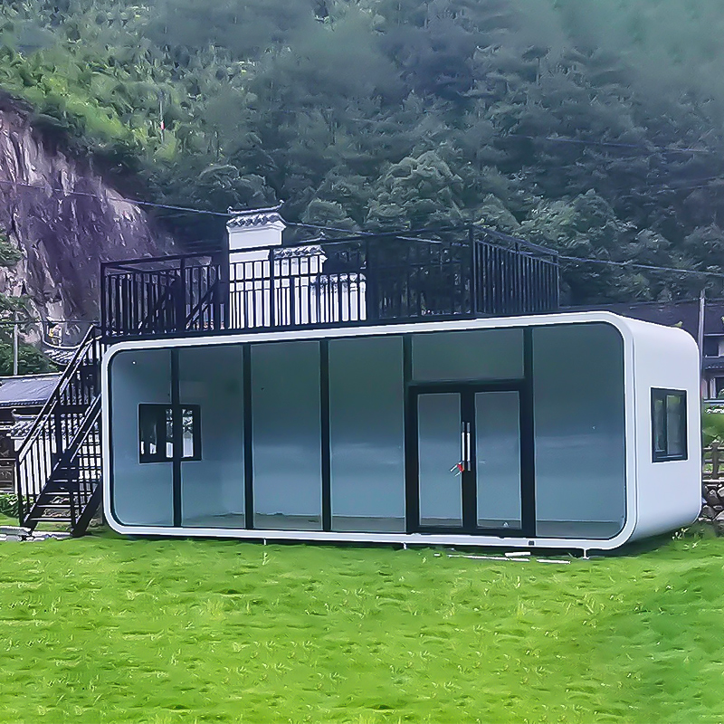 Apple Capsule House Modular Prefab Cabin Home Tiny Container Style Camping Hotel Cabin with Steel Frame Design
