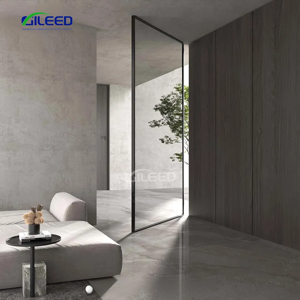 2025 New Design French Style Aluminum Alloy Frame Glass Revolving Pivot Door