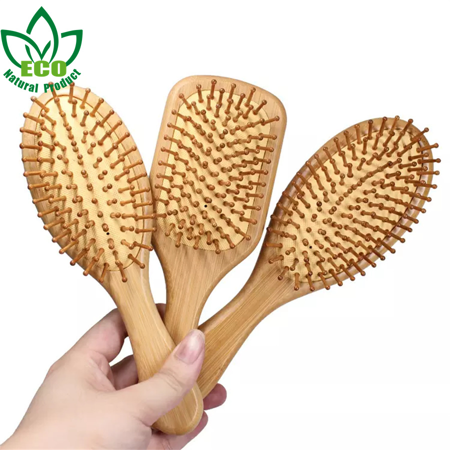 OEM Professional 100% Natural Anti-Static Bamboo Air Cushion Hair Comb Salon Household Hotel Massage Hair Brush