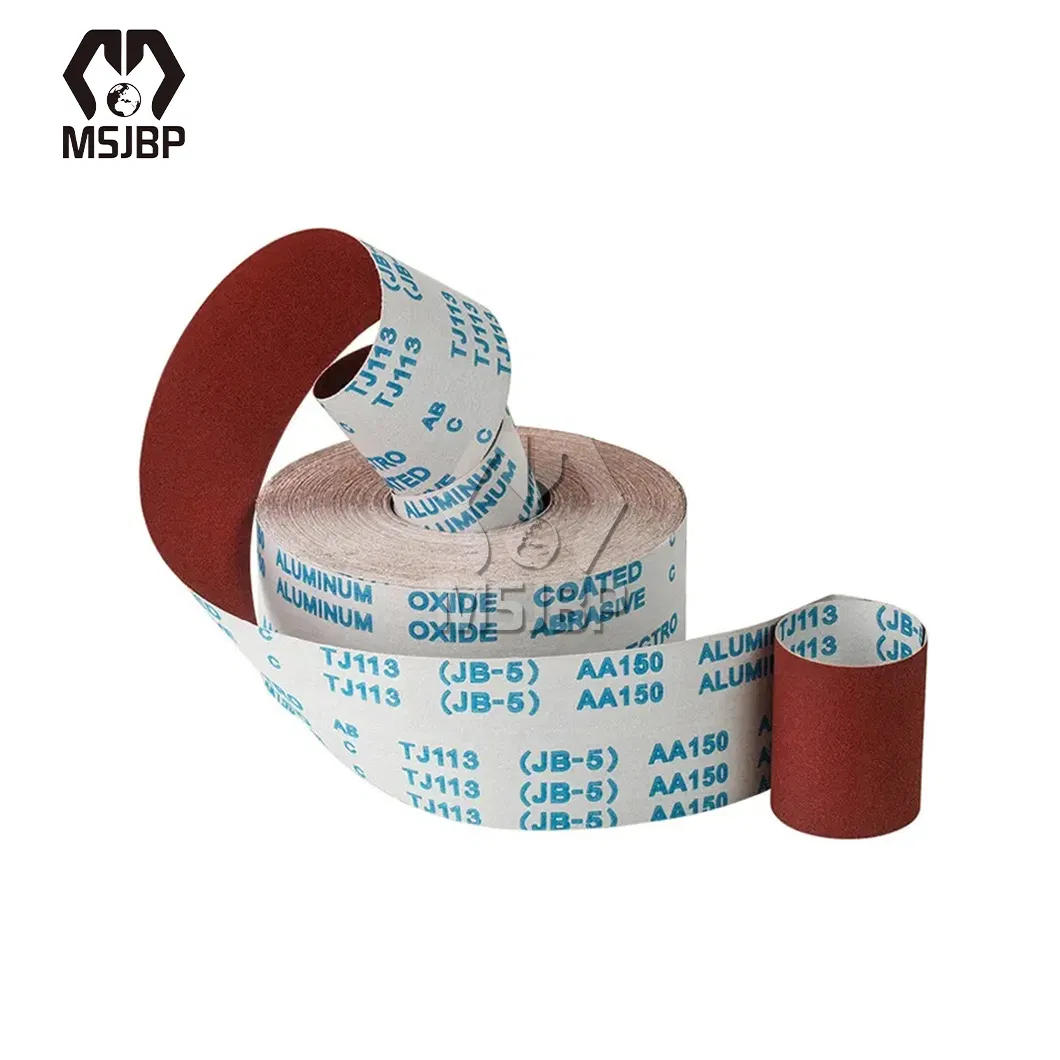 Msjbp Abrasive Sanding Cloth China Manufacturing 1.37m X 91.4m Tj113-B Aluminum Oxide Abrasive Hand Use Sanding Cloth