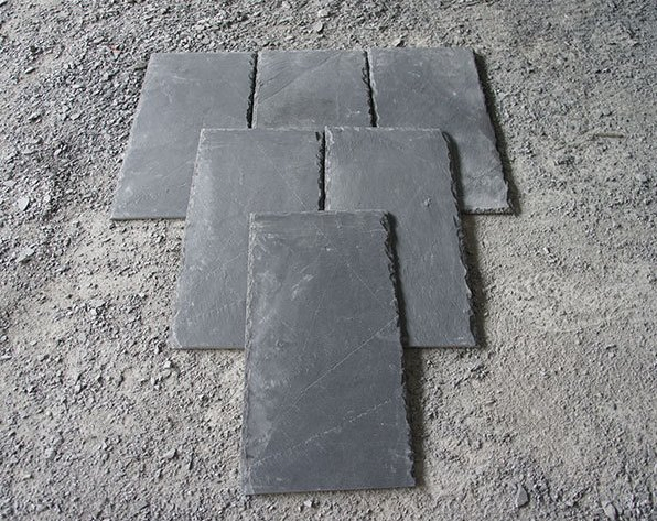 Handmade Split Corrugated Black Stone Roof Tiles Slate Factory Customized Size