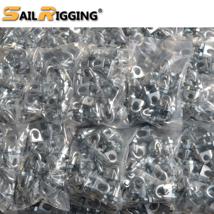 U Bolt Clip 3mm 5mm 6.5mm 8mm 10mm 26mm DIN741 Galvanized Malleable Wire Rope Clamps Rigging for Wire Rope Fitting