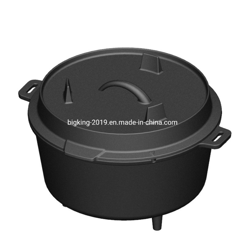 9 Quart Pre-Seasoned Cast Iron Dutch Oven with Lid and Lid Lifter Tool Outdoor Deep Camp Pot