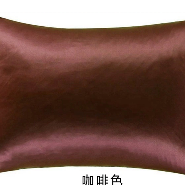 Popular, Soft and Comfortable Customized 100% Mulberry Silk Pillowcase with Hidden Zipper, Queen Size Brown Color