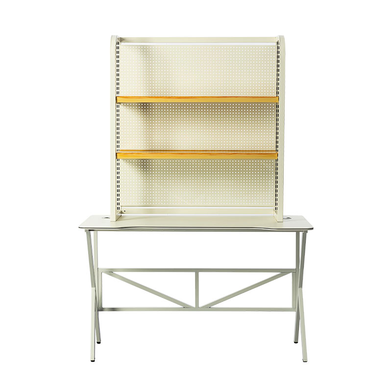 Stylish Double - Layer Desk Pegboard Storage Shelf for Home Workspace with Tool Holders