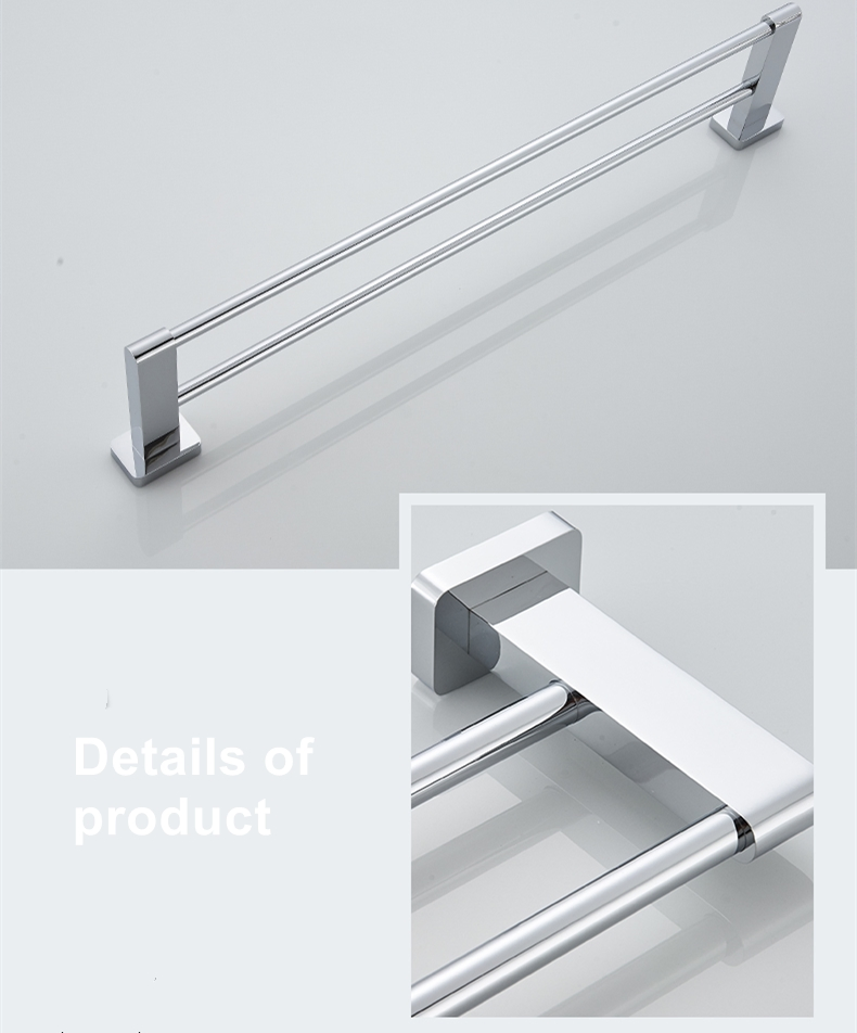 Двойной полотенцедержатель из латуни, хром