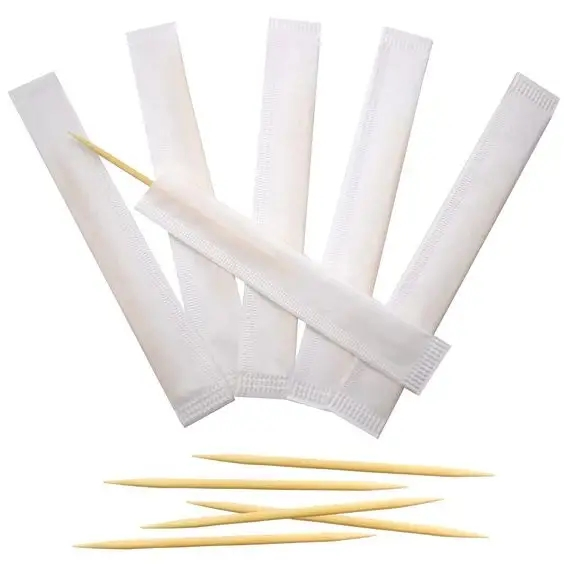 Wooden Toothpicks Individually Paper Bag Wrapped Ensuring Safety for Health Disposable Toothpicks