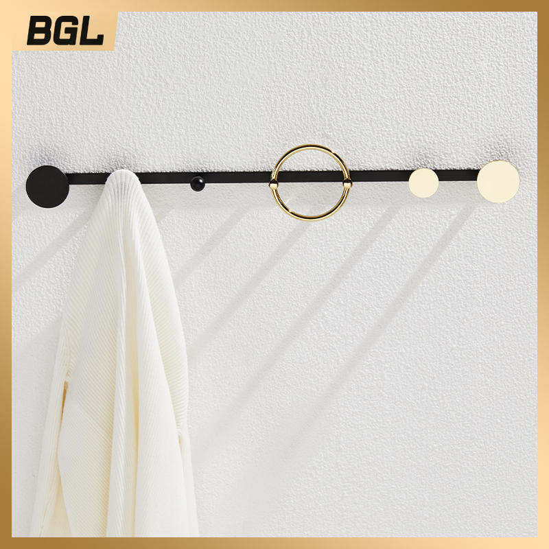 Simple Nordic Style Modern Wall Mount Hanging Brass Gold Coat Rack