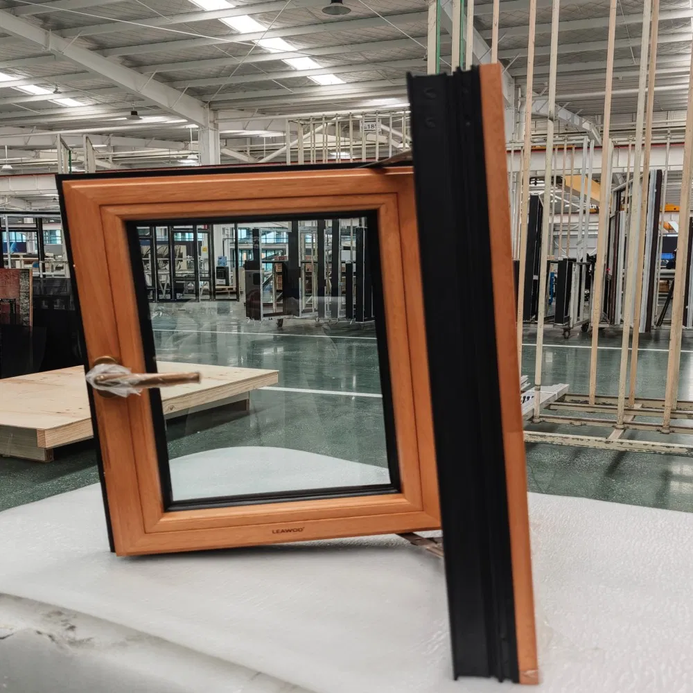 Leawod Customized Wood Clad Aluminum Window Casement Window with Handle