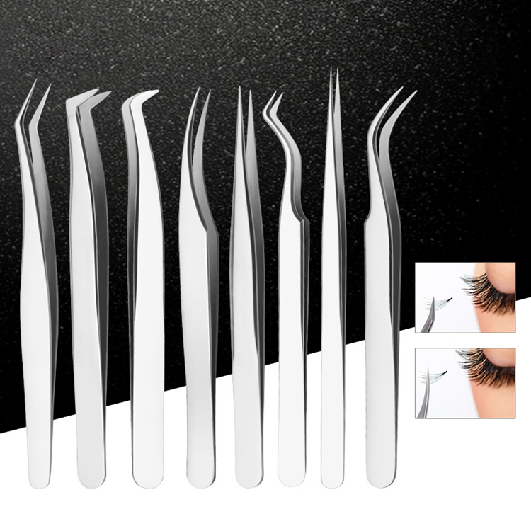 Eyelash Extension Tweezers Makeup Stainless Steel Non-Magnetic Pincet False Eyelash Tweezers 3D Accurate Tweezers