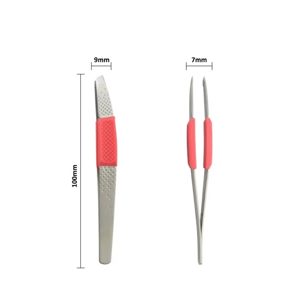 Guangdong Stainless Steel Slanted Eyebrow Clip Makeup Beauty Eyelash Tweezers
