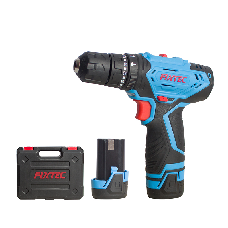 Fixtec Cordless Impact Drill 12V Lithium Battery Power Drilling Machine with 2PCS 50mm Screwdriver Set