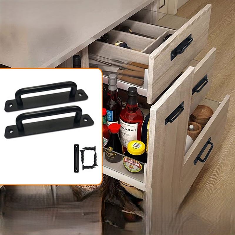 Sliding Entrance Long Main Modern Black Square Tube Lever Stainless Steel Door Handle