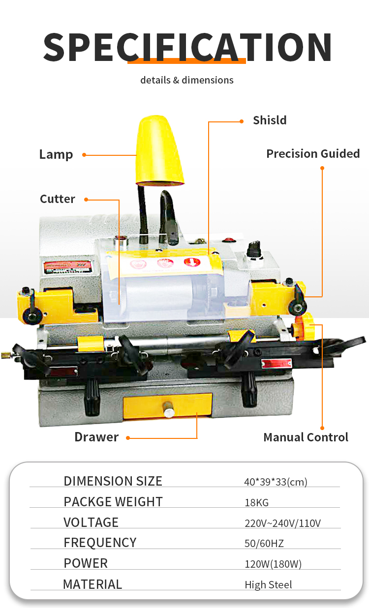 Key Cutting Machine for Door Key Blank Key Cutting Hardware