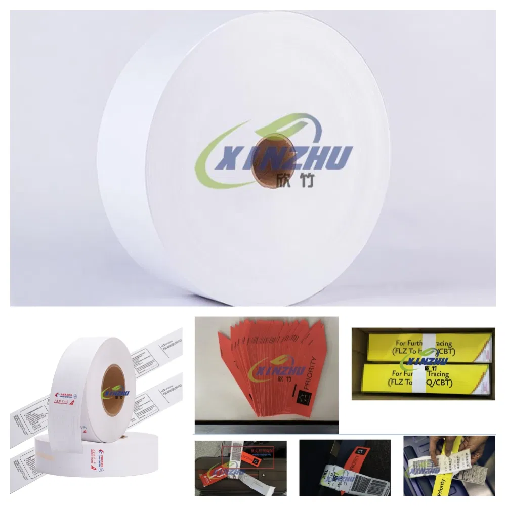 Jumbo Roll Self-Adhesive Material Coated Printing Thermal Card Luggage Baggage Tag Label