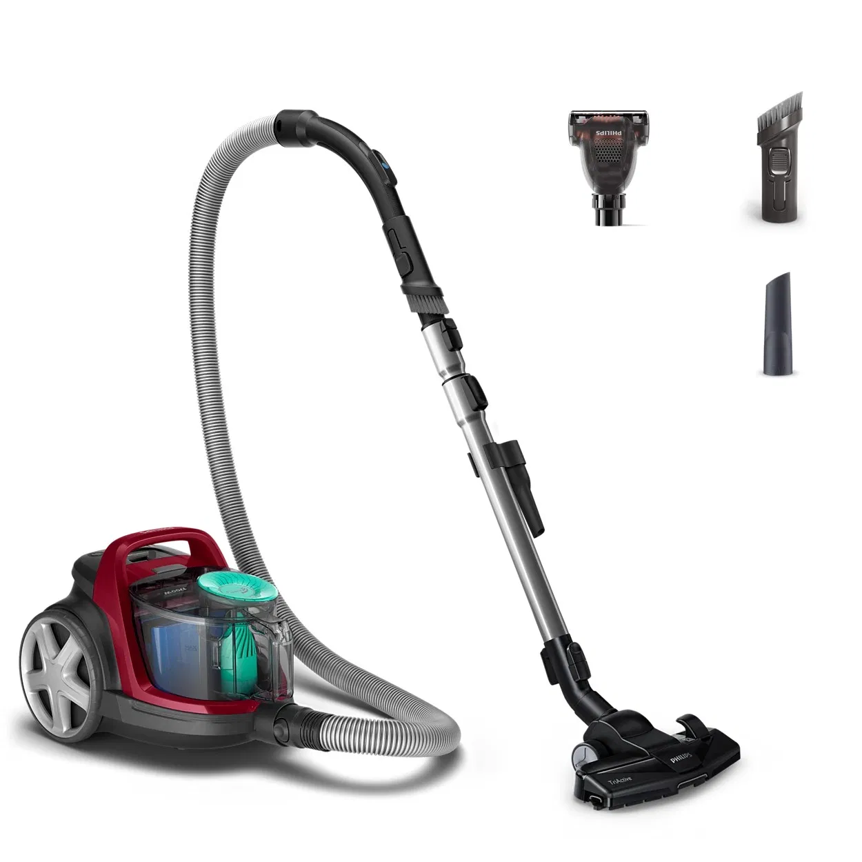 Hygienic One-Hand Emptying Dust Bin Compact Design with Front and Top Carry Handles Bagless Vacuum Cleaner