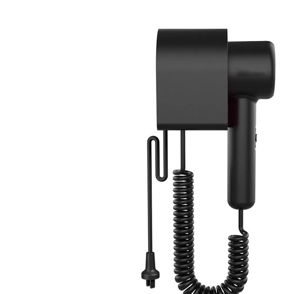 High End Wall Mounted and Drill-Free 1800W Commercial Negative Ionic Electric Hair Dryer in Black/White/Purple Made of ABS Plastic for Hotel/Home/Guesthouses