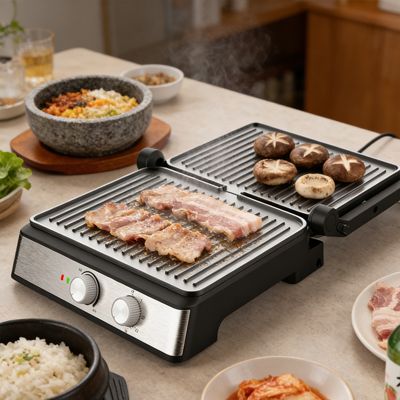 Household Electric Grill Griddles Baking Pan Non-Stick Sandwich Maker Panini Press