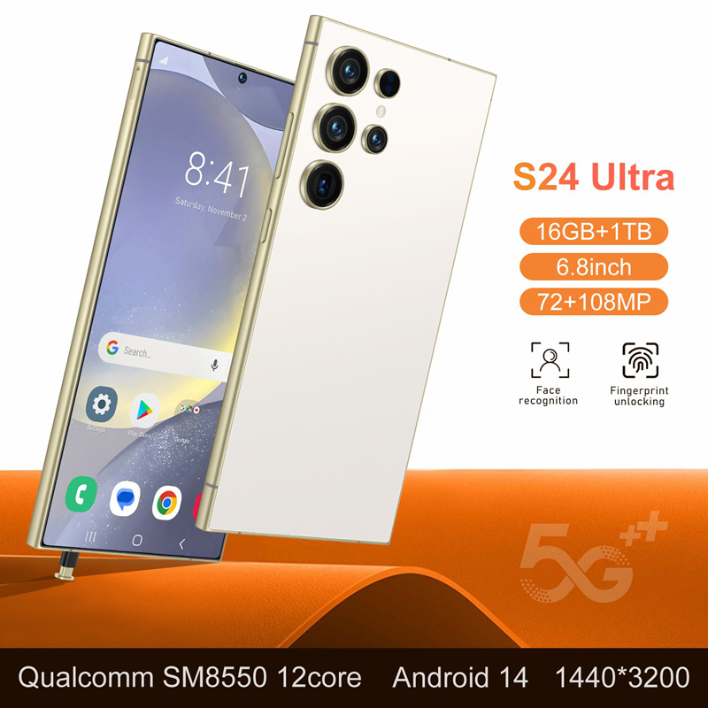 Flagship S24ultra 16GB+1tb 5g NFC Under Display Fingerprint IP68 Waterproof Cellphone