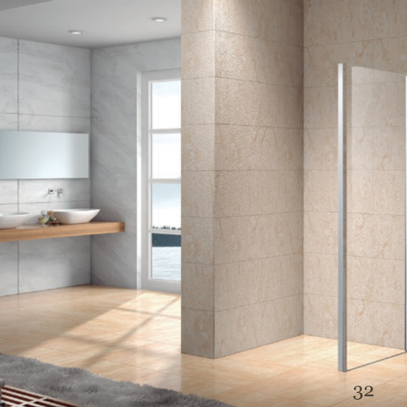 Top Shower Screen with One Fixed Panel One Sliding Door Glass Shower Door