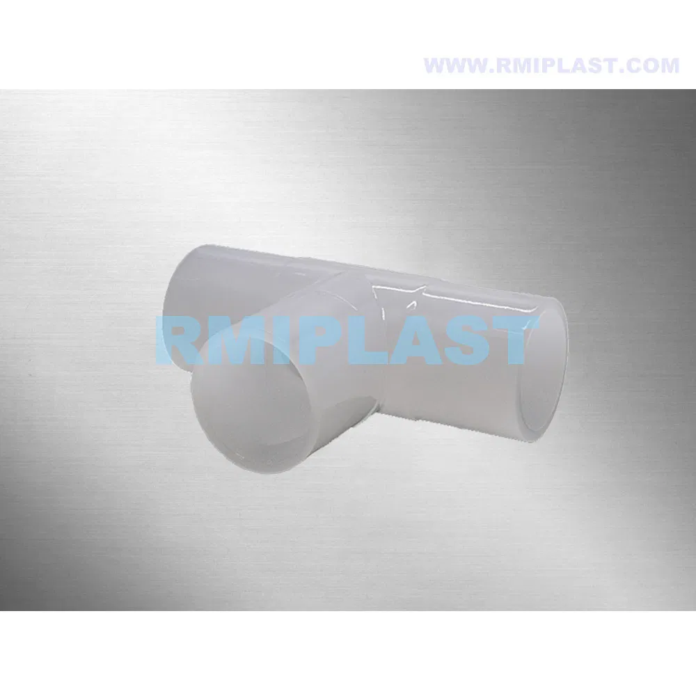 PVDF Equal Tee of Butt Welding ISO Pn16 Plastic Pipe Fittings White Three Way Tee for Pure Water