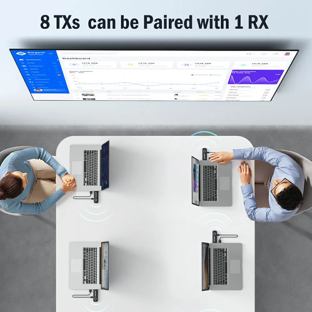 Lemorele G57 50m Range HDTV Wireless Same-Frequency 1080P 2.4GHz / 5GHz WiFi Screen Mirroring Device Transmitter for Meetings Teaching Home