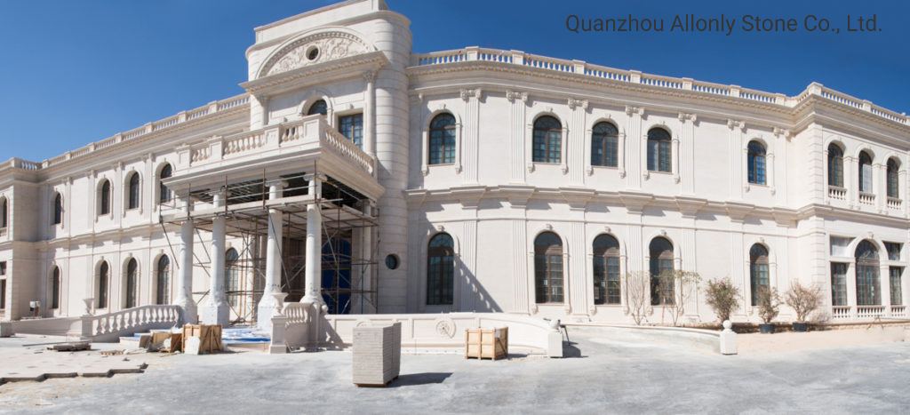 French Limestone Wall Floor Decor Stone for Facade Door Surround Baluster