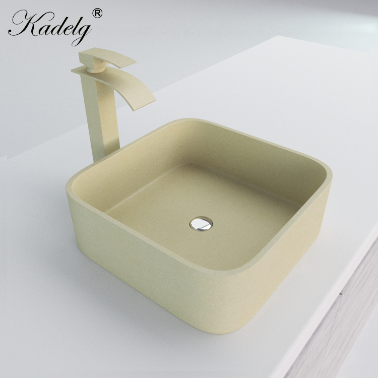 Раковина для ванной из черного гранита, квадратная