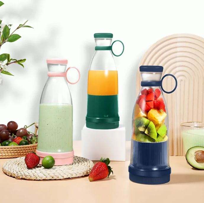 Portable Mini Electric Juicer Blender 380ml Fruit Juicer Machine Multi-Function USB Rechargeable Modern Style Stainless Steel