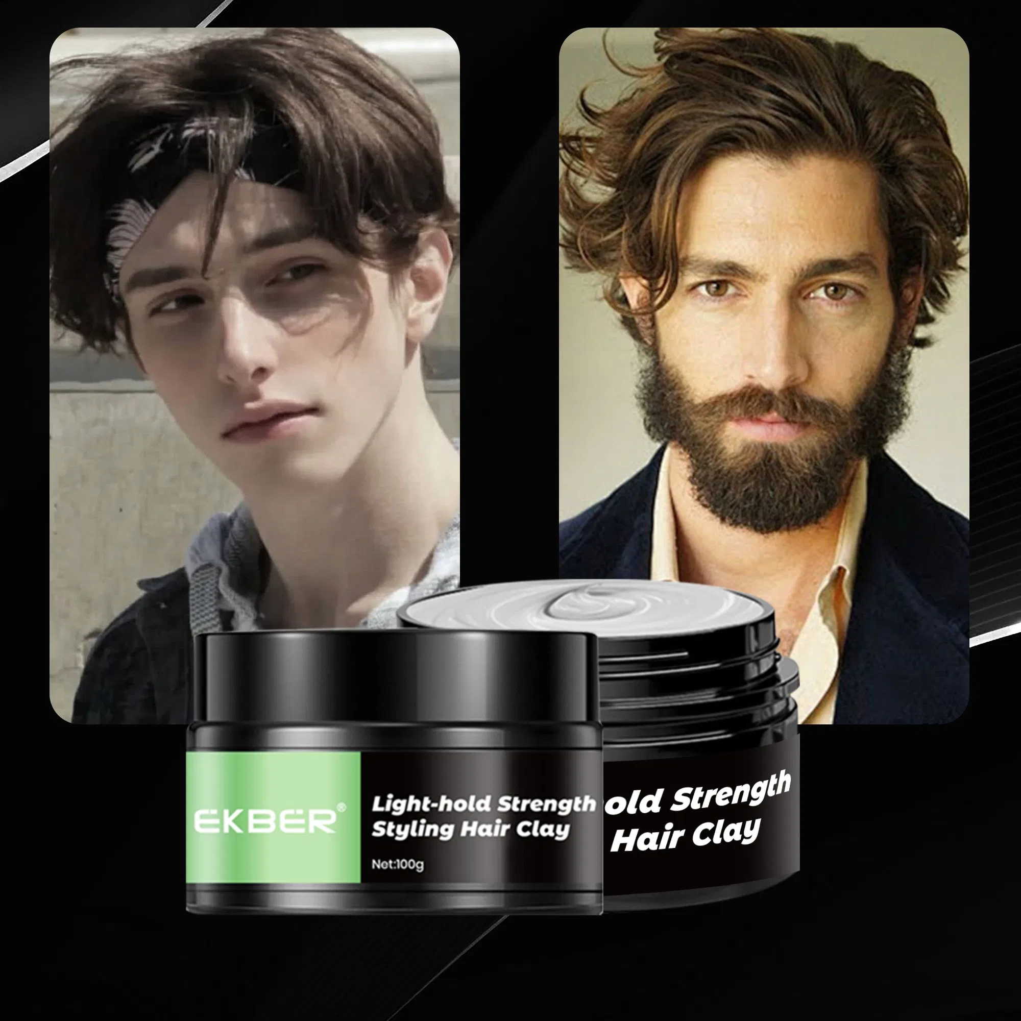 Private Label Natural Ingredient Quickly Styling for Men Light-Hold Strength Matte Hair Clay