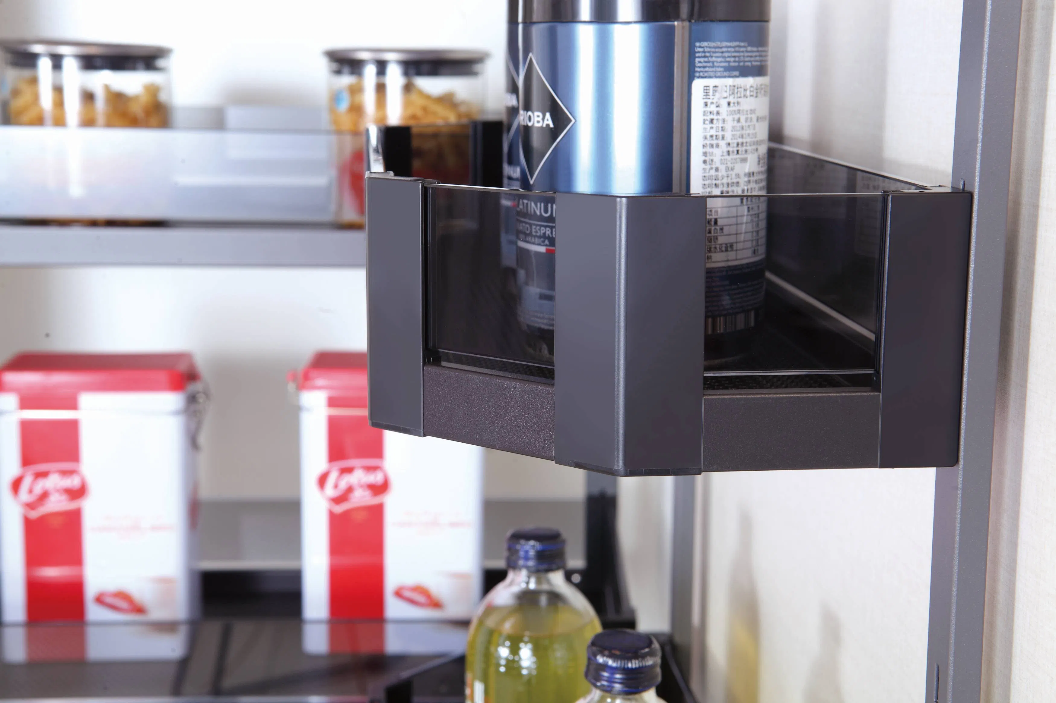 Алюминиевый органайзер для высокого кухонного шкафа, 6 полок