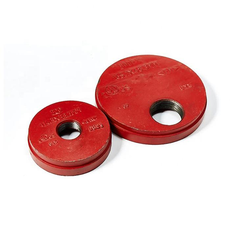 Manufacturers Supplier Custom Logo Ductile Cast Iron Grooved Pipe Fitting End Cap with Eccentric Hole