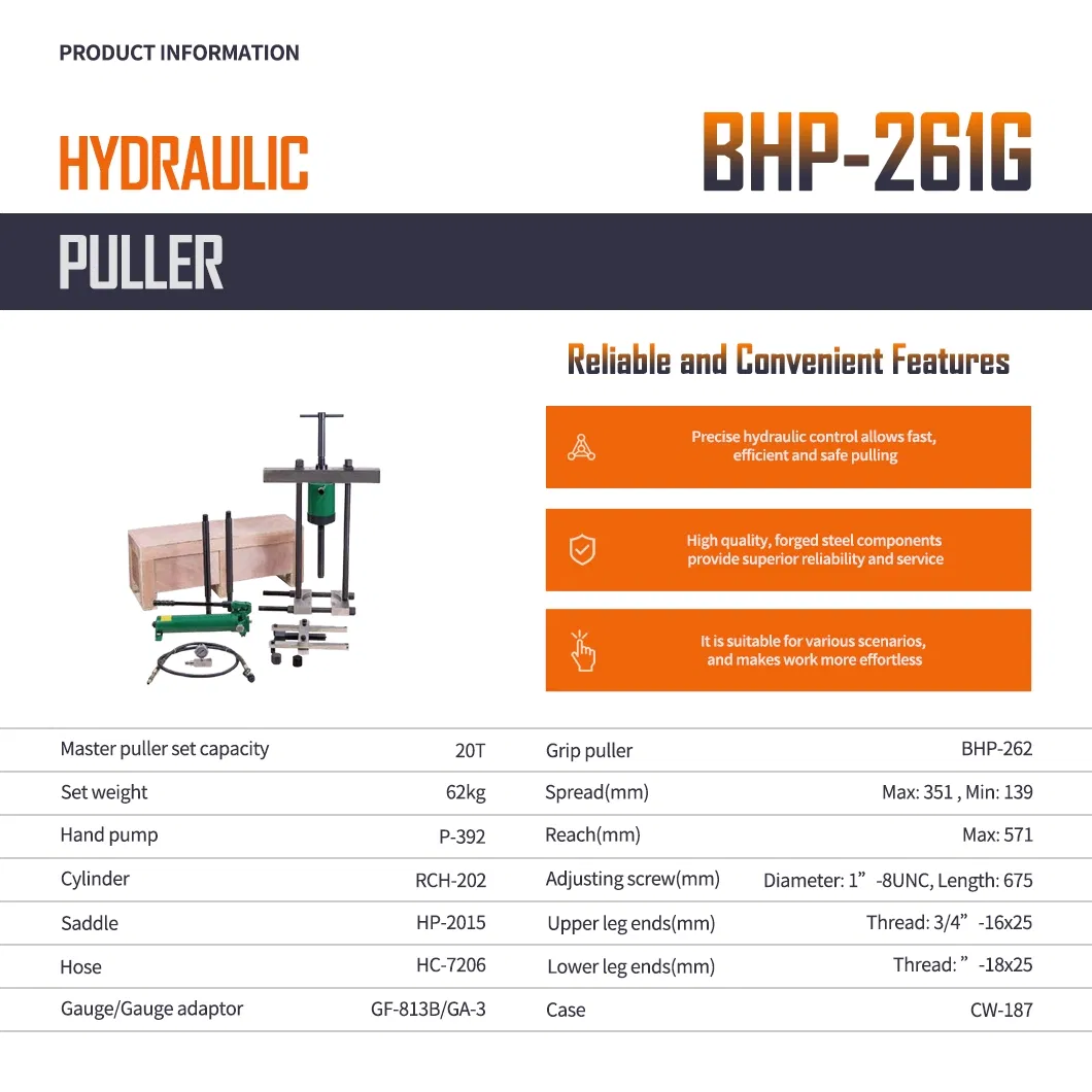 Bhp-162 Bhp-Cross Bearing Puller Sets