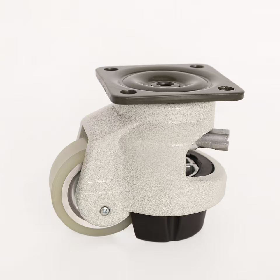 Nylon Heavy Duty Aluminum Easy Moving Save Energy Industrial PA Swivel Rear Side Adjustable Plate Powder Coated Leveling Foot Castor Caster