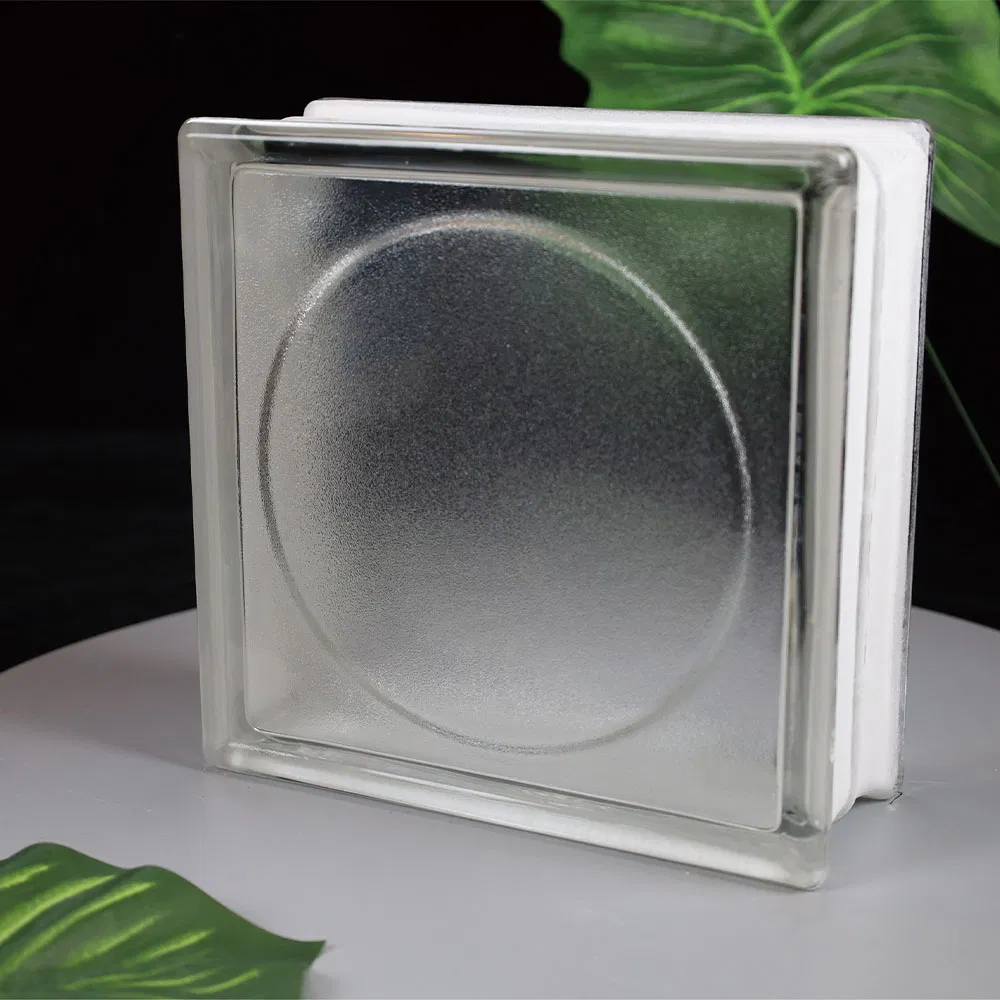 Eco Friendly Durable 190*190*80mm Wave Design Hollow Glass Bricks for Office Partitions