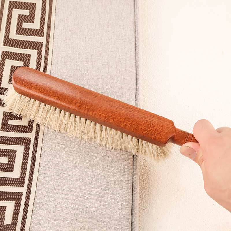 Natural Horsehair or Wool Blend Bristle Sweep Beechwood Carpet and Bedding Brush