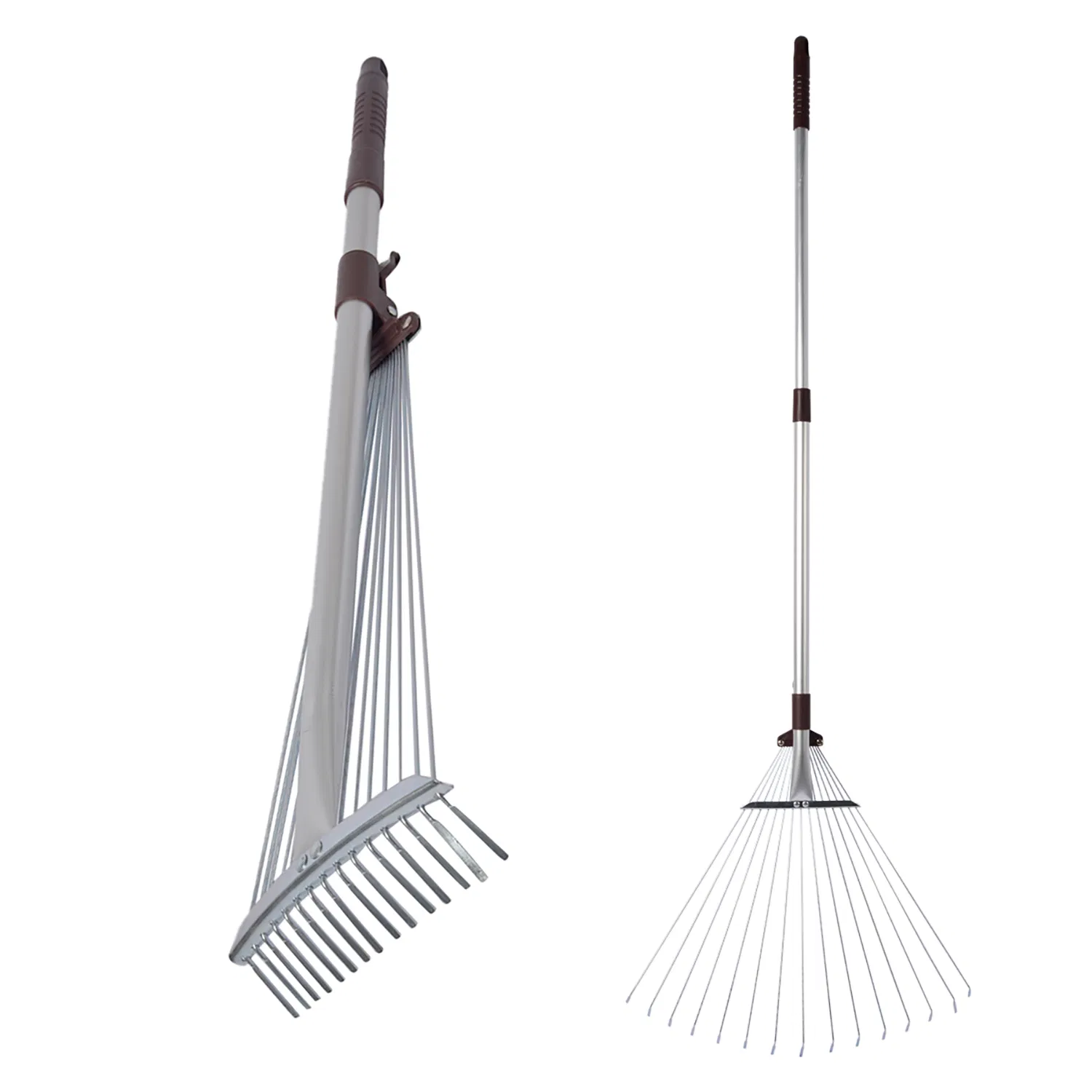 Best Selling Portable Telescopic Aluminum Adjustable Leaf Rake Durable Leaf Grabber for Garden Waste Collection