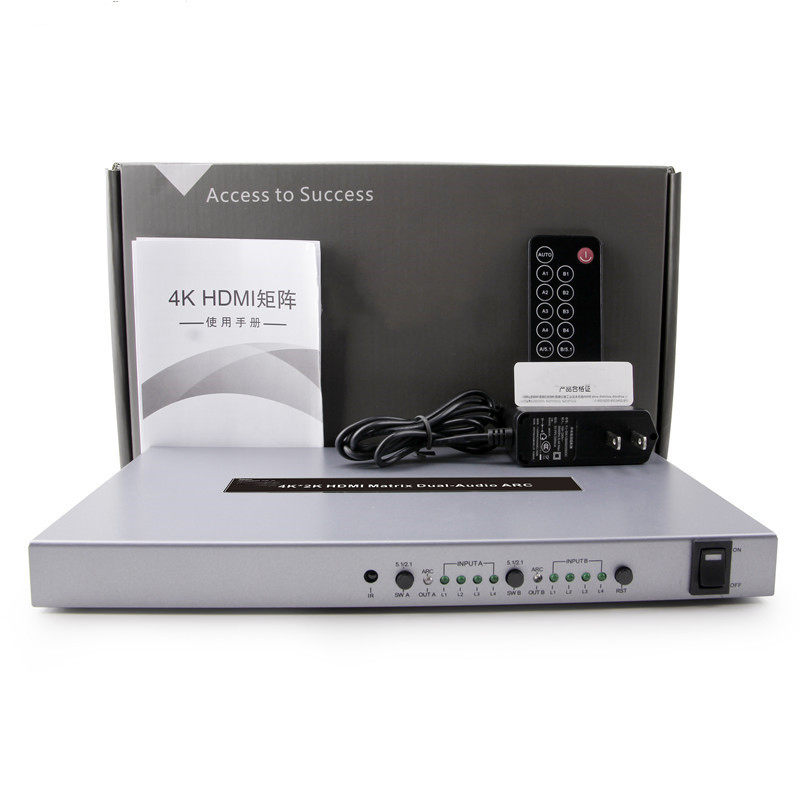 Матричный коммутатор HDMI 4x2 3D 4K с поддержкой Audio Arc