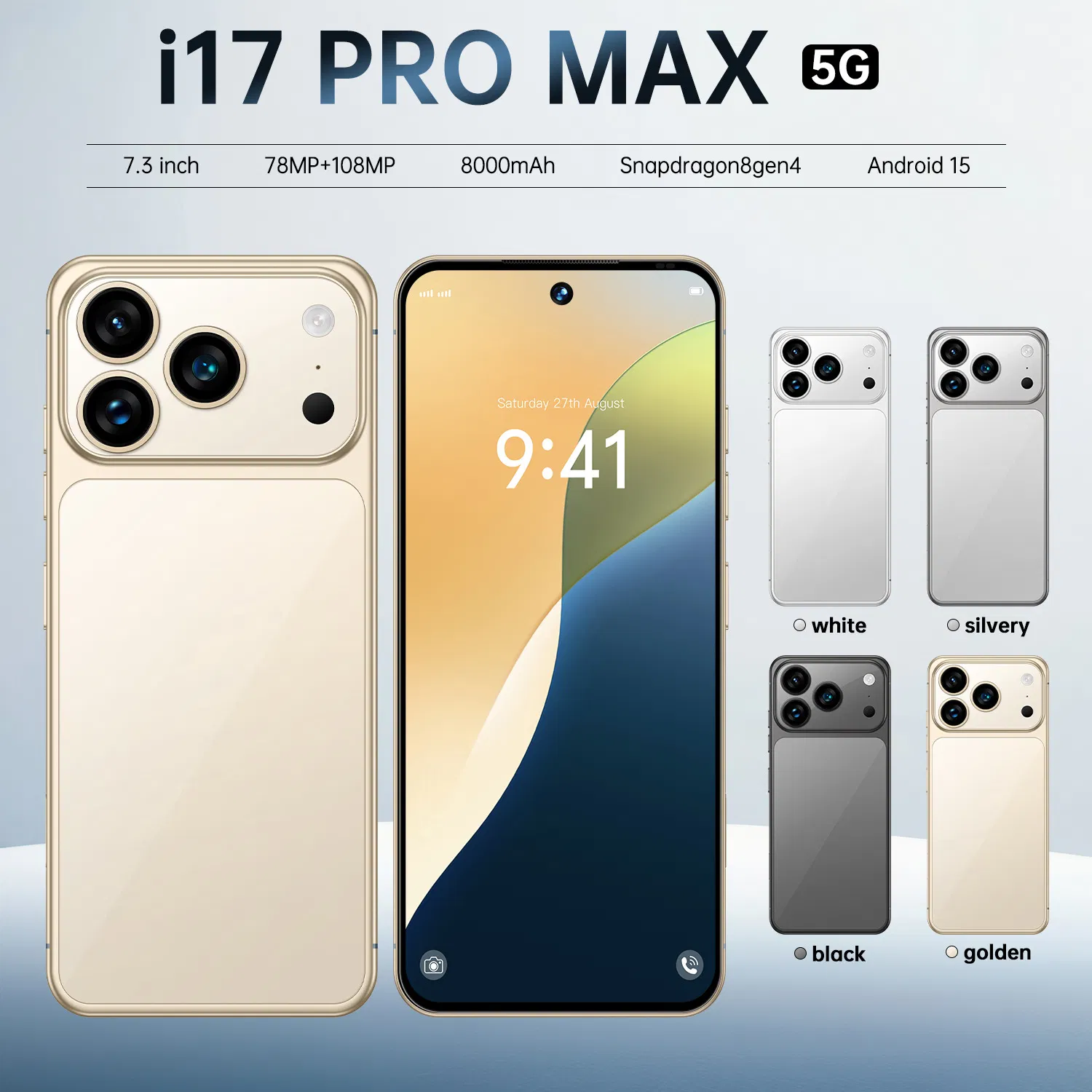 2025 Hot Sale Ai Mobile Phone Brand New Global Version Phone17PRO 7.3 Inches Smart Phone