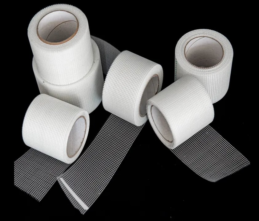 Alkaline Resistance Construction Material White Adhesive Fiberglass Mesh Tape Construction Grade with Cutting Service