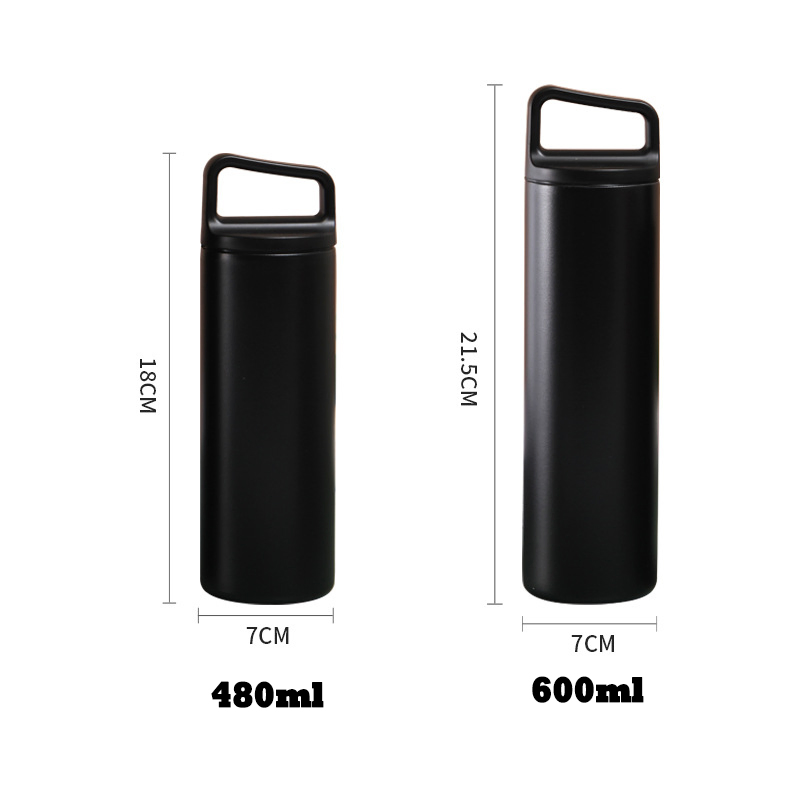 16oz/20oz Wide Mouth Water Bottle Insulated Leakproof 304 Stainless Steel Vacuum Flask with Handle