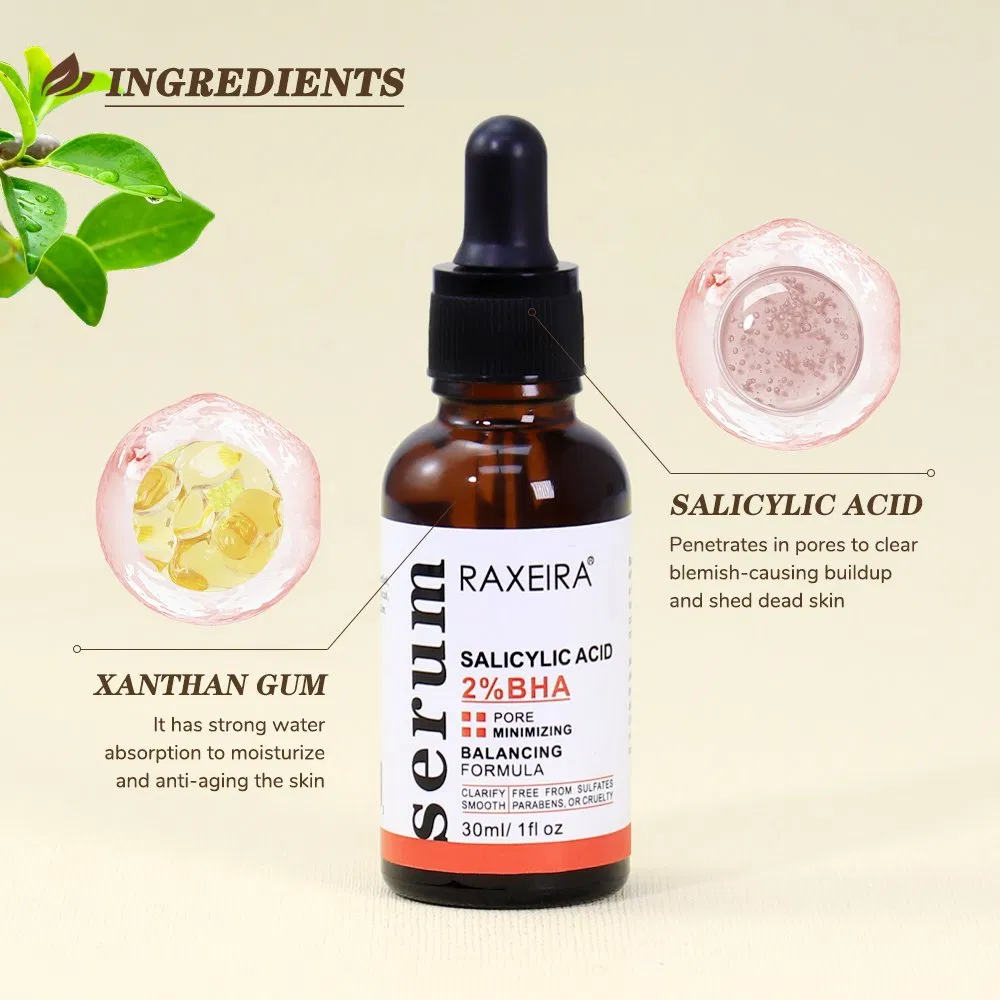 Private Label Organic Anti Acne 2% Salicylic Acid Serum for Face