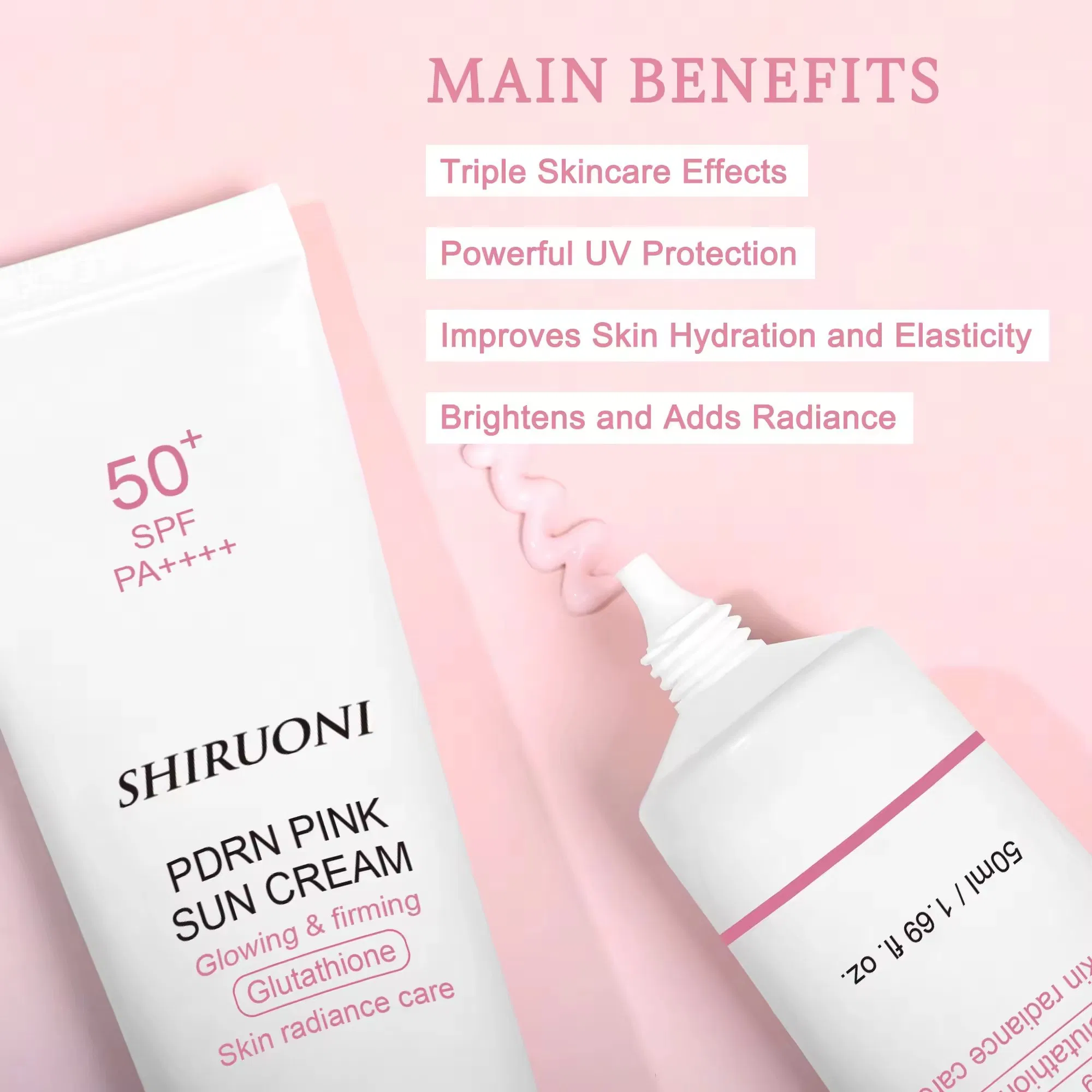 Private Label 50g SPF50+++ Oil Free UV Sunscreen Sunblock UVA UVB Natural Organic Sun Protection Waterproof Sunscreen